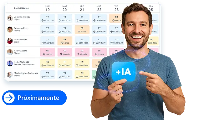 Planificación de turnos generada por Mooni AI en Naaloo